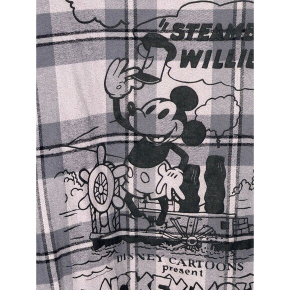 CAKEWORTHY X DISNEY Steamboat Willie Grey Flannel Shirt Size 3XL EUC - Picture 6 of 6